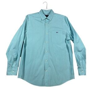 Vineyard Vines Mens M Classic Fit Tucker Shirt Turquoise Gingham Button Down